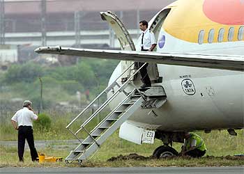 El avión se salió de la pista en Hondarribia