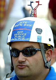 Un trabajador de EdF, en la protesta del pasado martes en París.