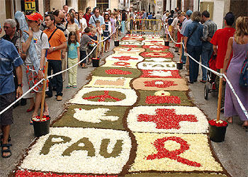 Alfombras de flores en el Corpus Christi