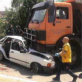 Choque mortal en la carretera de Vicálvaro