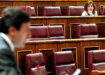 VACÍO EN EL HEMICICLO DURANTE EL PARTIDO DE ESPAÑA.