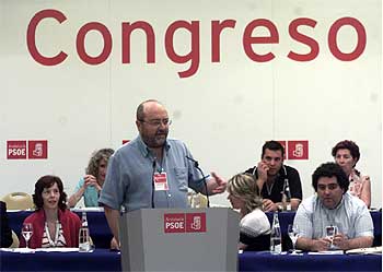José Caballos se dirigía ayer a los delegados del Congreso Provincial del PSOE en Sevilla.