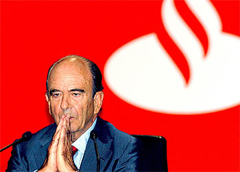 Emilio Botín, durante la junta de accionistas del Grupo Santander.