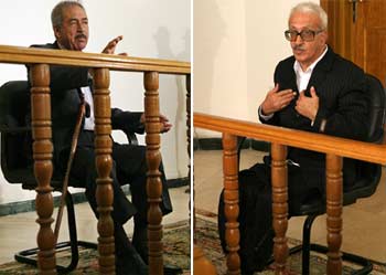Ali Hasan al Majid, conocido como  Ali el Químico  (izquierda), y Tareq Aziz, durante sus comparecencias