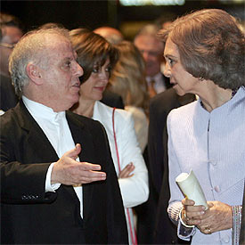 La reina Sofía y  Daniel Barenboim, anoche.