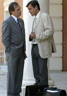 Los ministros del Interior y de Justicia, José Antonio Alonso y Juan Fernando López Aguilar, en La Moncloa.