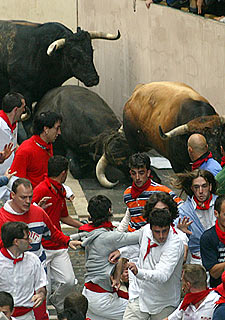 Los toros de Miura, en la curva de Mercaderes.
