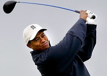 Tiger Woods, durante los entrenamientos de ayer.