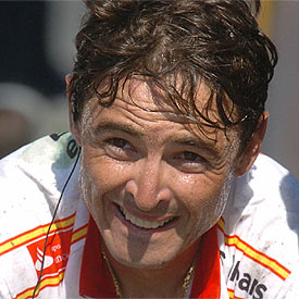 Paco Mancebo, al cruzar el viernes la meta en el alto de La Mongie.