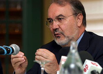 Pedro Solbes, durante su intervención de ayer.