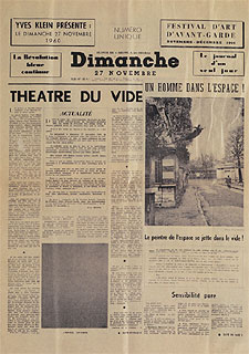 Portada de 'Dimanche' (1960), de Yves Klein.