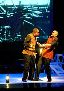 Un momento de la representación de  1714. Món de guerres. 