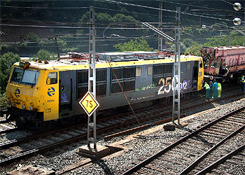 Descarrila en Manresa un tren de mercancías