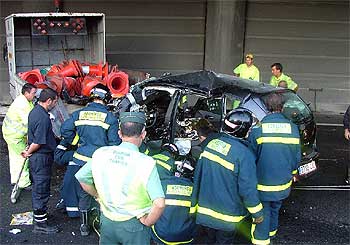 Cortada la M-40 durante dos horas y media por un choque
