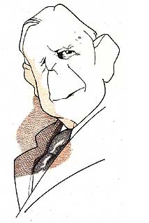 El pensador donostiarra Xavier Zubiri (1898-1983) visto por Loredano.