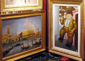 Falsificaciones legales de  El palacio Ducal de Venecia,  de Canaletto, y  El fumador,  de Botero rnrn EFE