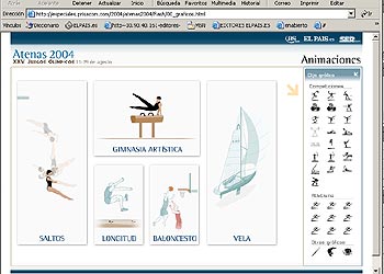 Pantalla del especial: la portada de las animaciones.