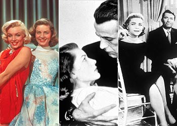 De izquierda a derecha, Lauren Bacall en  Cómo casarse con un millonario ,  El sueño eterno rnrn y Mi desconfiada esposa.