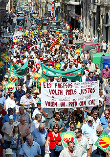 Los agricultores protestan por el precio de la uva