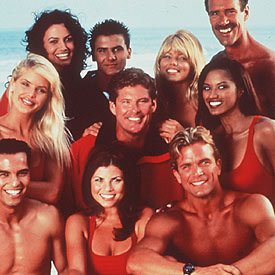 Los principales intérpretes de  Los vigilantes de la playa.  