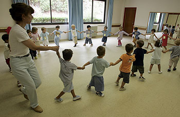 Un grupo de alumnos del Liceo Francés de Madrid, en una de sus primeras clases del curso 2004-2005.