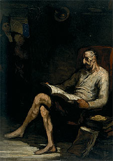  Don Quijote leyendo , un retrato realizado por el pintor francés Honoré Daumier entre 1865 y 1867.