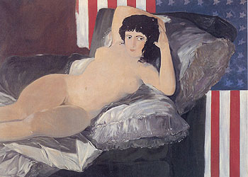 El cuadro  La maja  (1964), de Eduardo Arroyo (colección particular).