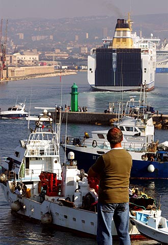 Bloqueo de los pescadores franceses