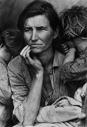  Madre itinerante, Nipomo, California, 1936,  de Dorotea Lange.