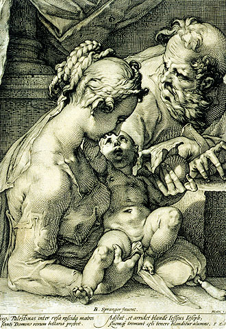  Sagrada Familia,  buril, de Hendrick Goltzius.