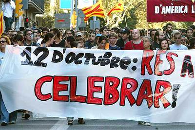 Manifestación contra el Día de la Hispanidad