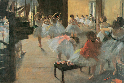  Clase de danza  (1873), óleo sobre tela de Degas de The Corcoran Gallery of Art de Washington.