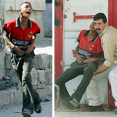 DOLOR DE UN JOVEN PALESTINO EN CISJORDANIA.