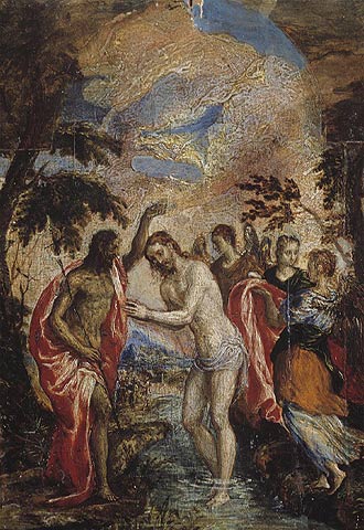  El bautismo de Cristo  atribuido a El Greco por Christie's.