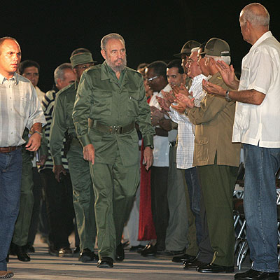 Fidel Castro, tras un homenaje a Ernesto Che Guevara el jueves en La Habana.