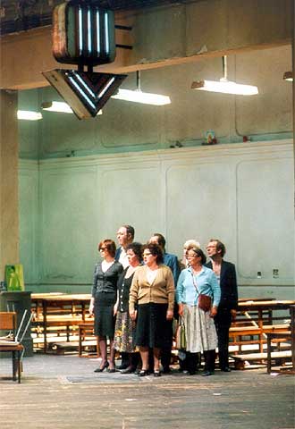 Ensayo del montaje de 'Los diez mandamientos'.