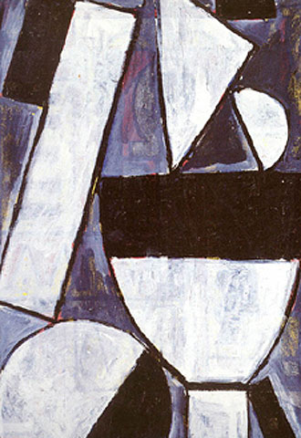  Gran copa constructiva,  óleo y aguada sobre cartón