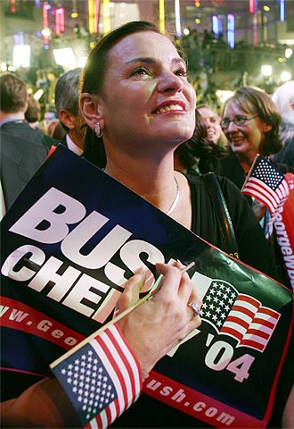 Una militante, en el cuartel general republicano en Washington.