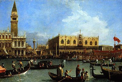  El Bucentauro, de regreso en el muelle el día de la Ascensión , del pintor veneciano Canaletto.