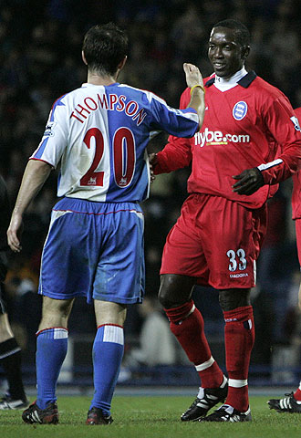 Yorke, a la derecha, en el Blackburn-Birmingham del pasado domingo.