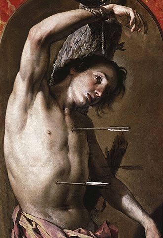 Detalle de  San Sebastián  (hacia 1649), de Antonio del Castillo.