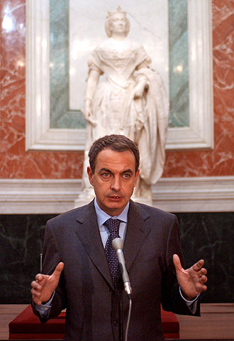 Zapatero, ayer en el Congreso.