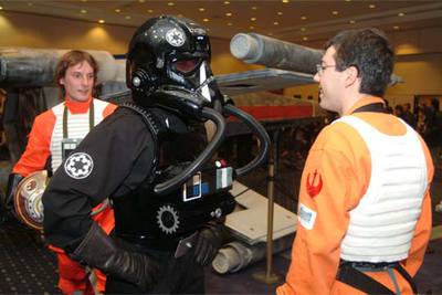 Seguidores de la saga  Star wars , ayer, en el Festival de Sitges.