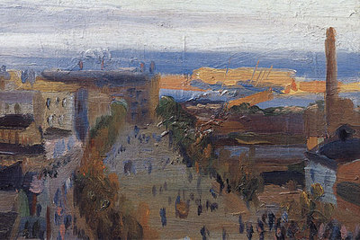 'Vista de la avenida del Paralelo de Barcelona' (1940), quizá la última obra de Mir.
