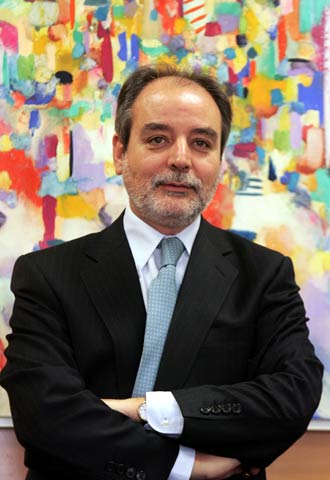 Luis Pedroche, en su despacho, después de la entrevista.