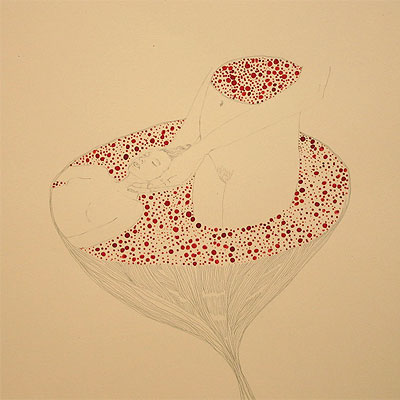 'Madre e hija' (2004). Lápiz y tinta china.