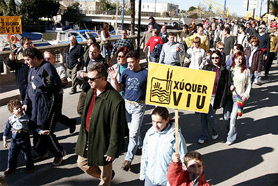 Protesta en Cullera contra el trasvase Júcar-Vinalopó