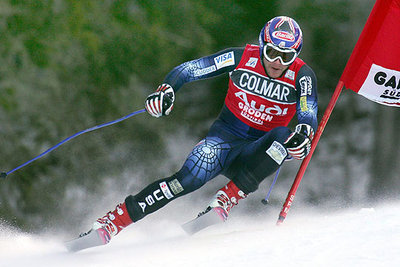 Bode Miller, en el eslalon gigante de ayer, en Alta Badia, que no terminó.