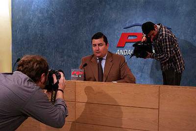 Antonio Sánz, ayer durante su conferencia de prensa.