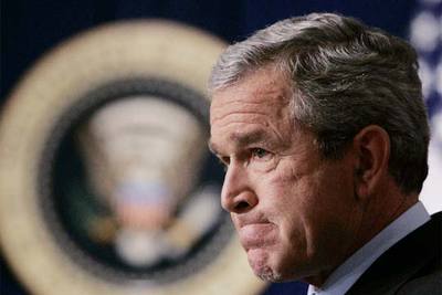 El presidente de EE UU, George W. Bush, ayer durante una rueda de prensa en la Casa Blanca.